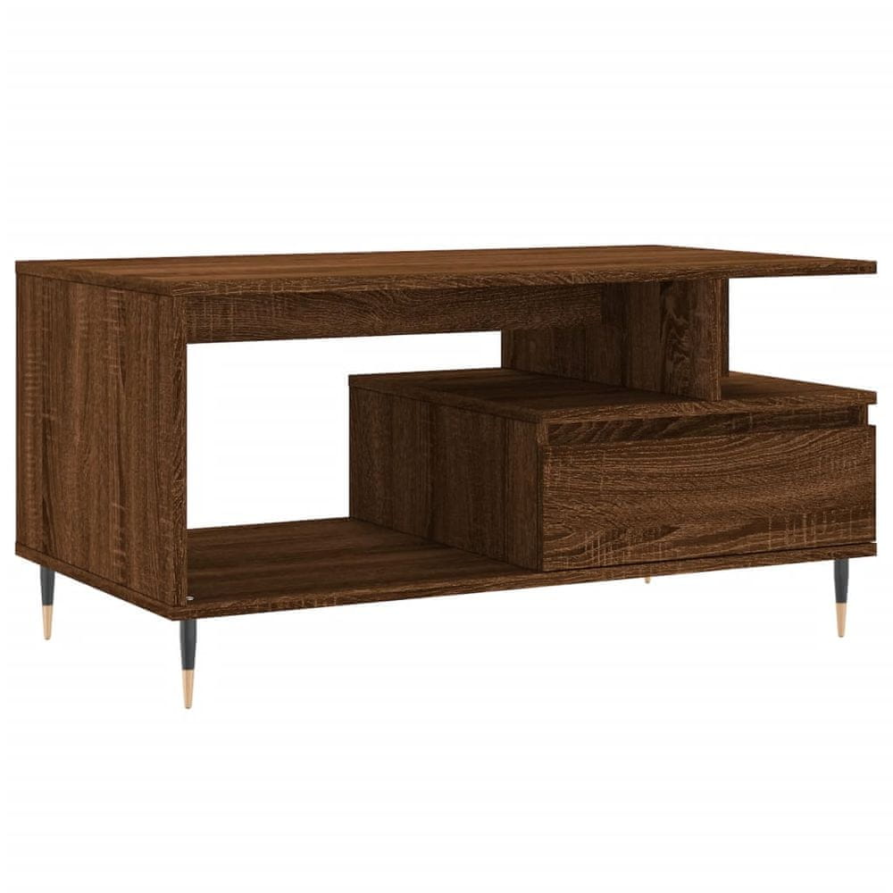 Vidaxl Konferenčný stolík hnedý dub 90x49x45 cm spracované drevo